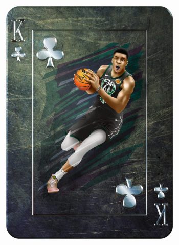 Giannis The Greek Freak #1 (NFT illustration 5201x7122 px), Winning cards collection, opensea.io exposition 2021