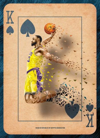 LeBron transformation (NFT illustration 5201x7122 px), Winning cards collection, opensea.io exposition 2021